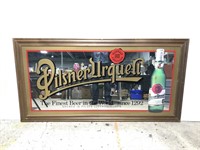 Huge 5.5 ft Pilsner Urquell beer mirror bar sign