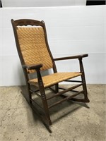 Vintage cane woven rocking chair
