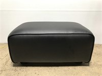 Ikea black faux-leather ottoman bench