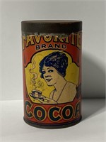 Rare vintage favorite brand cocoa tin