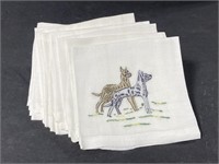 Lot of 11 embroidered greyhound hankies