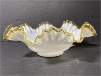 1940s Fenton glass ambercrest bowl