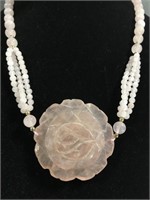Carved Rose Quartz necklace
