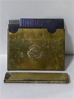 Antique Ridgeley English steel wood grain comb set