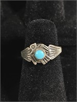 Sterling silver eagle pinkie ring