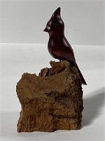 Vintage hand carved wood bird statue