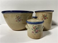 Monroe Saltworks stoneware bowl & crock set