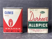 Lot of 2 vintage spice tins
