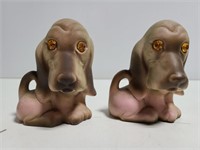 Roselane porcelain dog figures w/ rhinestone eyes