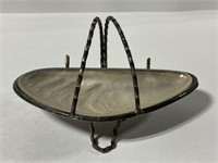 Vintage seashell dish w/ metal handle
