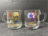 McDonalds 1984 Olympic glass mug pair