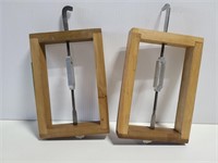 Two unknown wood frame tool pieces