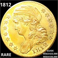 1812 $5 Gold Half Eagle CHOICE BU *RARE