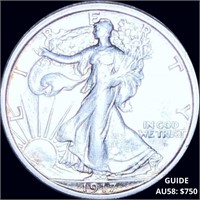 1917-D Walking Half Dollar ABOUT UNCIRCULATED