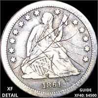 1861-S Seated Liberty Quarter NICELY CIRCULATED