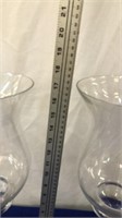 Pair Of Large Candleholders Clear Glass