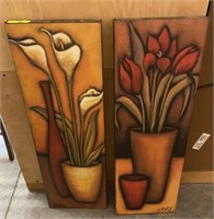 2 CANVAS FLOWER PICTURES