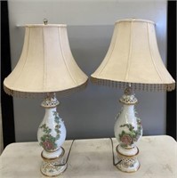 PAIR CAPODIMONTE LAMPS