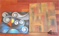 Two Abstract Canvas Paintings