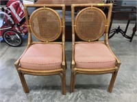 PAIR OF CANE BACK RATTAN CHAIRS