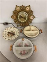 UNITED ELECTRIC CLOCK, VINTAGE CHILDREN'S DISHES