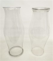 Pair Glass Chimneys