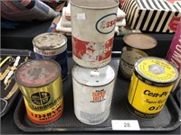 Lot of 7 vintage oil cans.