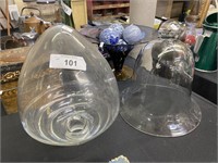 Glass bell form cover & apothecary.