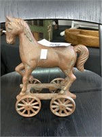 Cast iron horse pull toy.