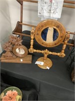 Vintage handmade wood mirror.