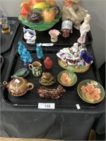 Misc. ceramic pieces, Asian figures, Moorcroft