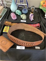 Ammo belt, beaded belt & buckle, handmade wallet