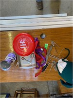 frisbee, dog leash and misc. items