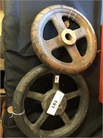 Two vintage Hand wheels.