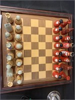 Wooden Carved Chess Board.