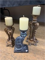 Lot of 3: Candle Holders.
