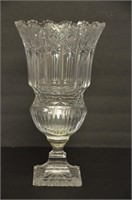 Large Bohemian Czech Cut Crystal Vase