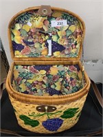 Hand Painted Picnic Basket.