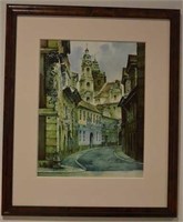 Signed Watercolor Painting from Prague