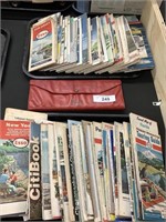 Vintage travel maps, 2 tray lots.
