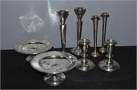 Weighted Sterling Candlesticks & Compotes