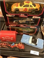 3 boxed NASCAR Racing Champions, cast fire wagon,