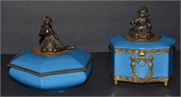 Figural Mounted and Adorned Porcelain Vanity Boxes