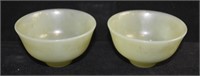 2 Carved Jade Cups