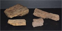 Lot of 4 Pieces of Petrified Wood