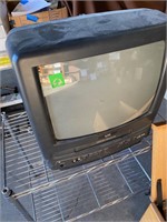 VHS tv player w/stand and nice wooden box