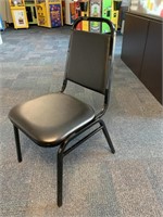 LOT, 20X, BLACK METAL PADDED STACKING CHAIRS