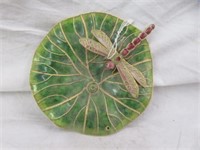 VINTAGE CLOISONNE LILY PAD WITH DRAGONFLY 5"