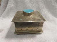 SIGNED J. ALEXANDER TURQUOISE TRINKET BOX -