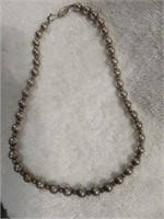 STERLING SILVER BEADED NECKLACE .86 TROY OZ
